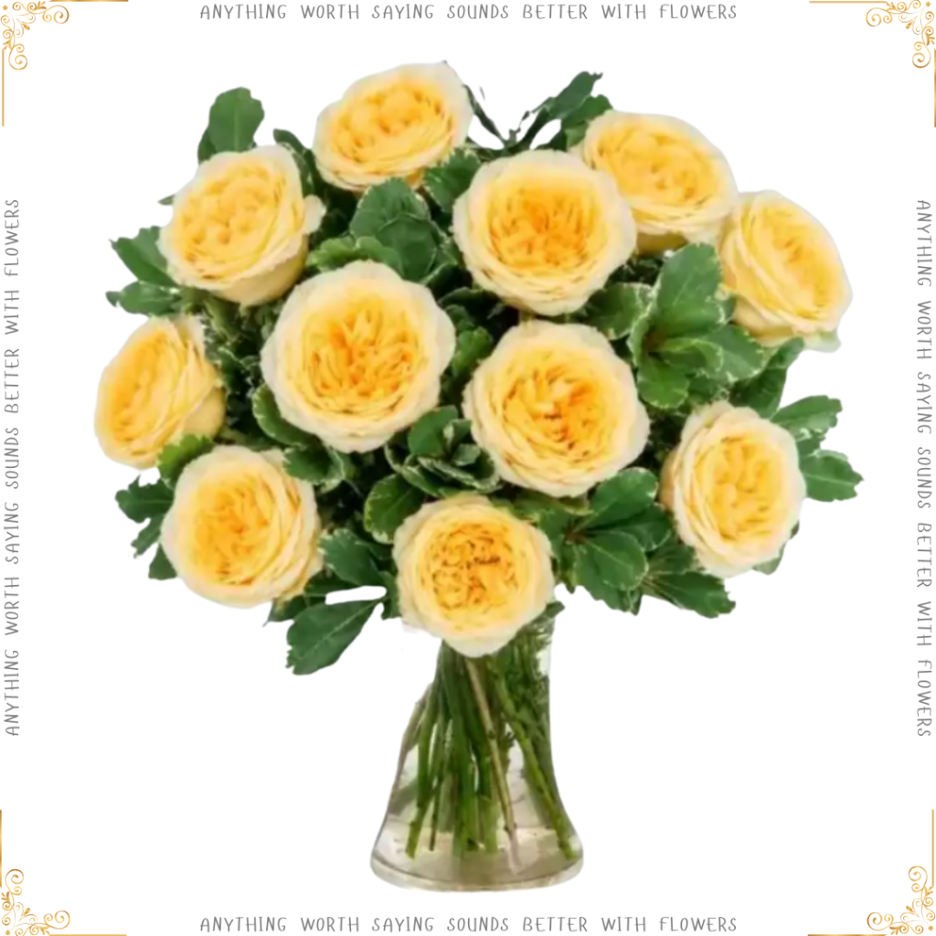 Lemon Peon Roses - Sympathy Flowers